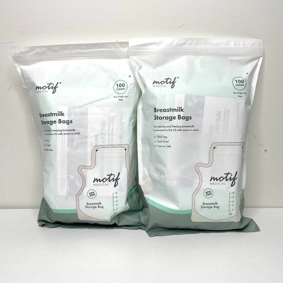 Motif Medical Breastmilk Storage Bags 8 oz Single Use Bags 100 Count Lot 2 - Picture 1 of 3